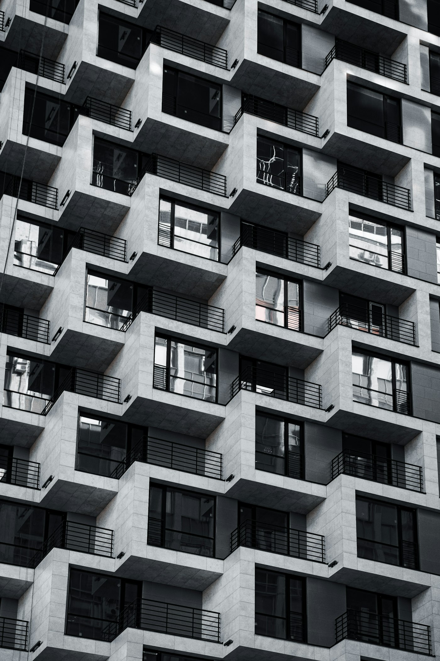 Facade of a modern residential building